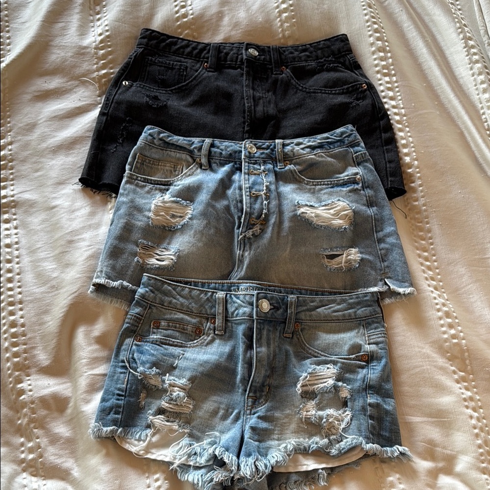 Distressed Denim Shorts Trio Size 4